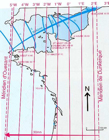 Retad de la marée entre Ouesant et Dunkerque