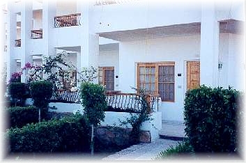 Terrasse de la chambre de l'hotel  Ménaville de Safaga